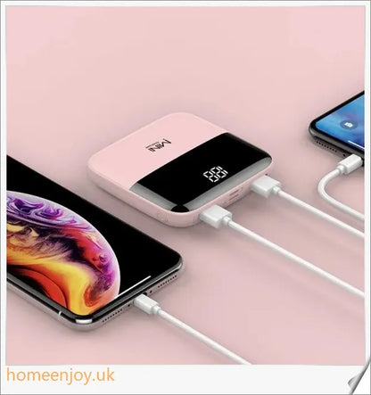 Compact and powerful 10000mAh mini power bank with sleek black design