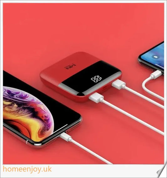 Compact and powerful 10000mAh mini power bank with sleek black design