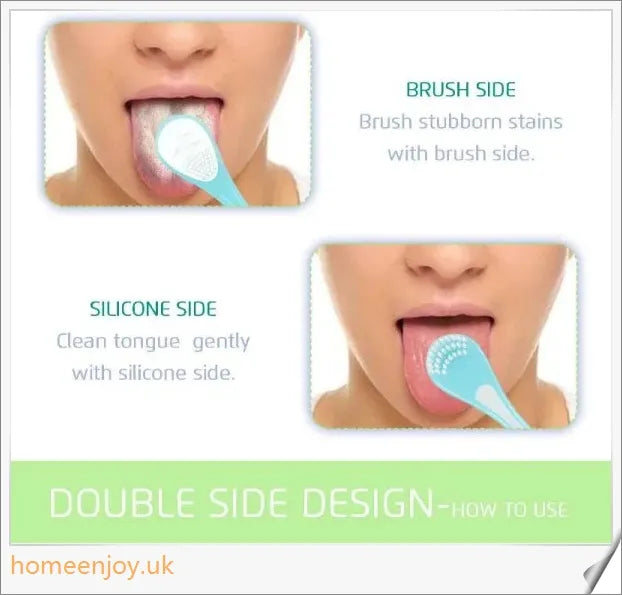 Double Side Tongue Cleaner Brush for Adults - Gentle, Effective Oral Hygiene Tool