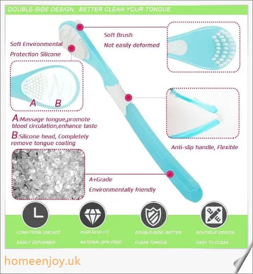 Double Side Tongue Cleaner Brush for Adults - Gentle, Effective Oral Hygiene Tool