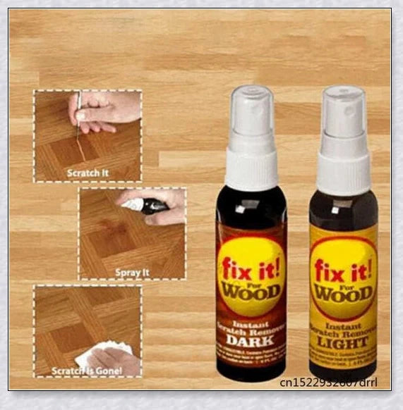 Wood Scratch Repair Spray for restoring and renewing furniture, floors, and other wooden surfaces