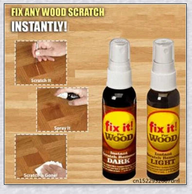 Wood Scratch Repair Spray for restoring and renewing furniture, floors, and other wooden surfaces