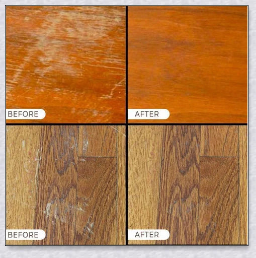 Wood Scratch Repair Spray for restoring and renewing furniture, floors, and other wooden surfaces