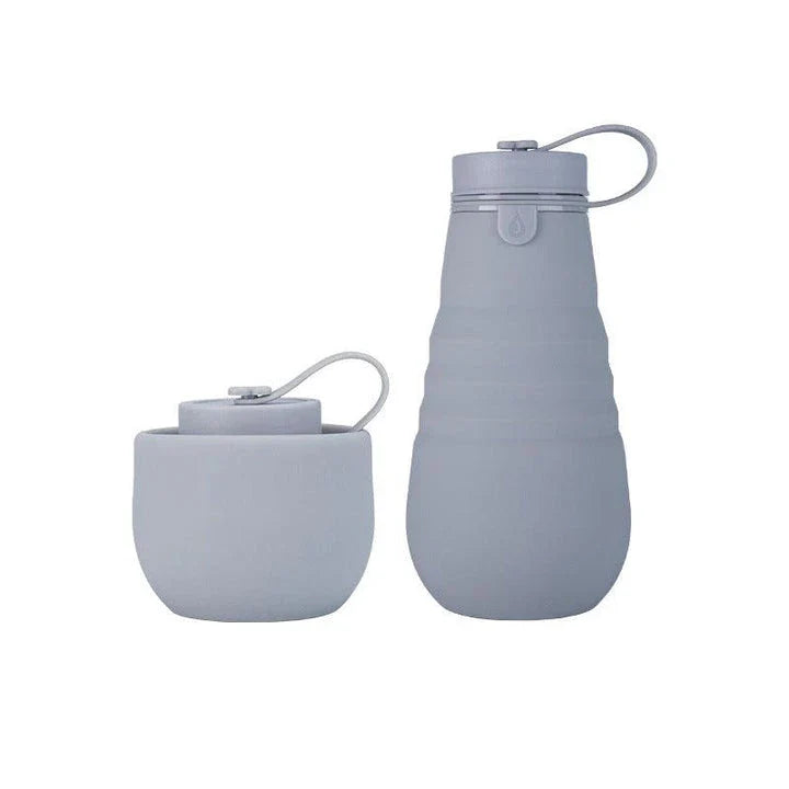 500ml Retractable Silicone Drinking Cups - Foldable Collapsible Water Bottle for Outdoor Travel and Camping