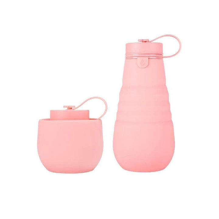 500ml Retractable Silicone Drinking Cups - Foldable Collapsible Water Bottle for Outdoor Travel and Camping