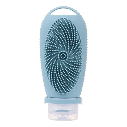 Silicone and PP bath brush storage bottle in various colours, 100ml capacity