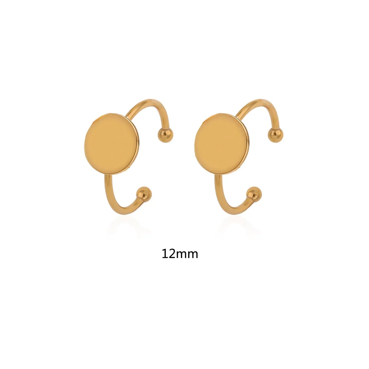 Golden electroplated stainless steel ring setting with totem pattern on ring holder