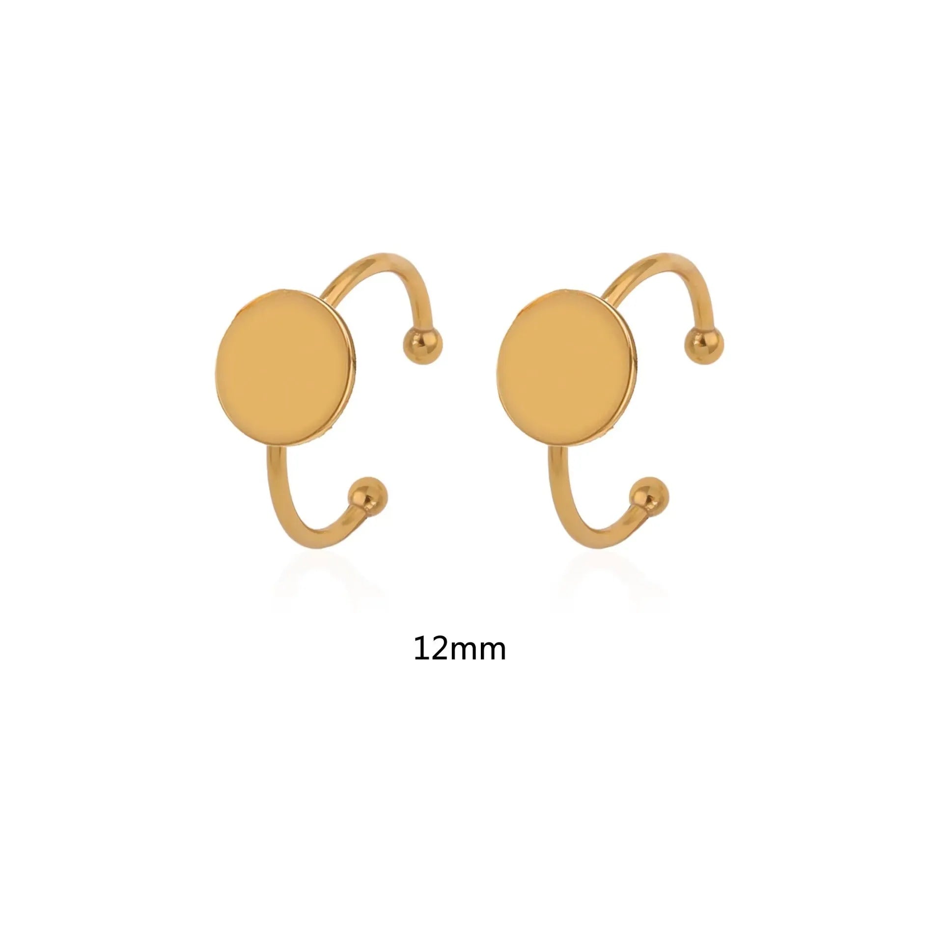 Golden electroplated stainless steel ring setting with totem pattern on ring holder