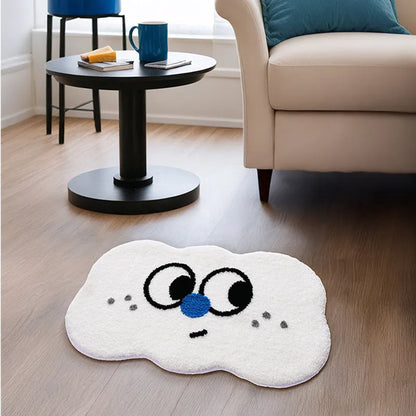 Absorbent bathroom mat with cartoon anime print in Bubur Little Green, size 50x80cm, cashmere-like texture