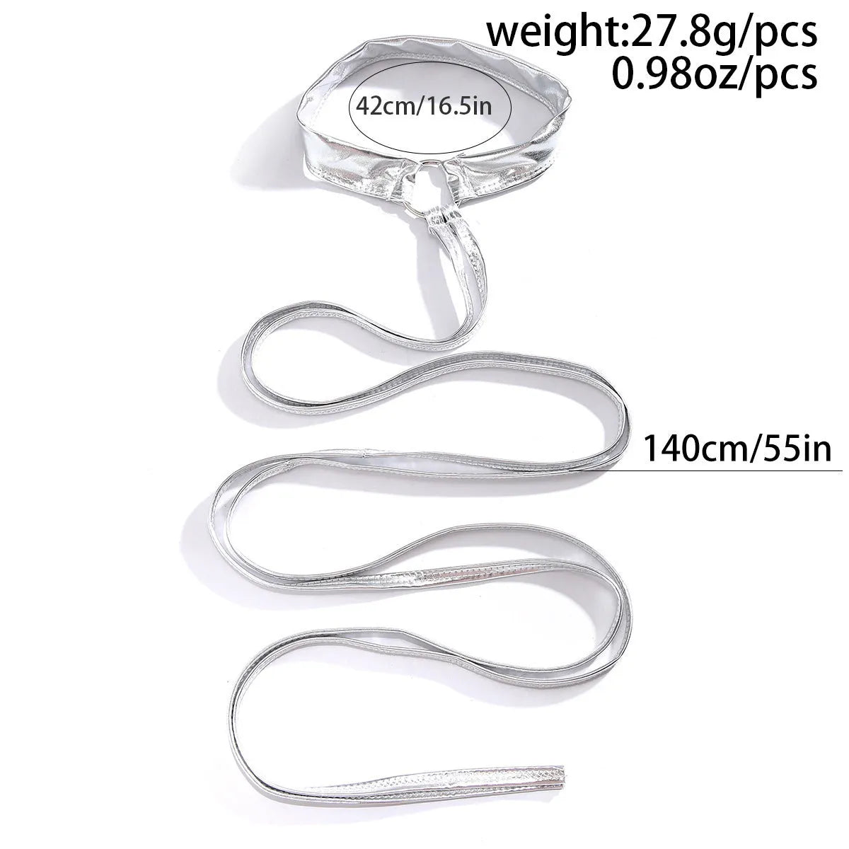 Silver-coloured alloy thigh chain with cross-thigh design and lace-up styling