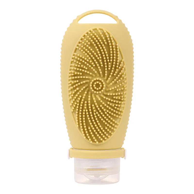 Silicone and PP bath brush storage bottle in various colours, 100ml capacity