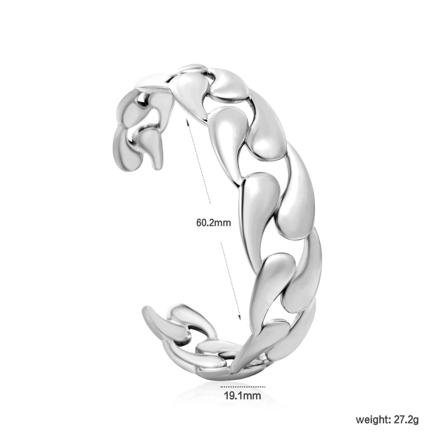 Stainless steel alloy bracelet with adjustable clasp in silver, gunmetal, or dark gunmetal finish