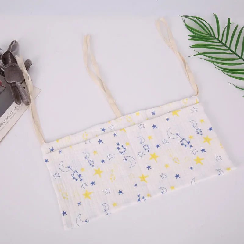 Cotton double layer baby bedside buggy storage bag in selected colour or pattern