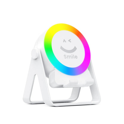 Black or white induction bracket Bluetooth speaker with LED lighting and waterproof construction