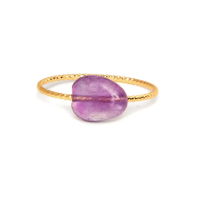 Geometric women's ring with natural agate stone in original design, showing clean lines and contemporary shape