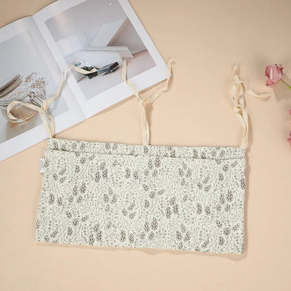 Cotton double layer baby bedside buggy storage bag in selected colour or pattern