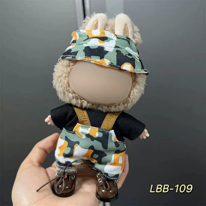 Plastic doll costume for 17cm vinyl figurine with multiple style options and measurement specifications