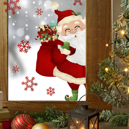 Snowflake Santa Claus design PVC wall sticker measuring 27 by 40 centimetres.