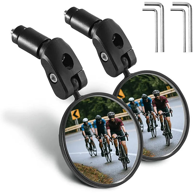 Foldable convex bicycle rearview mirror made from ABS plastic for mountain and road cycling