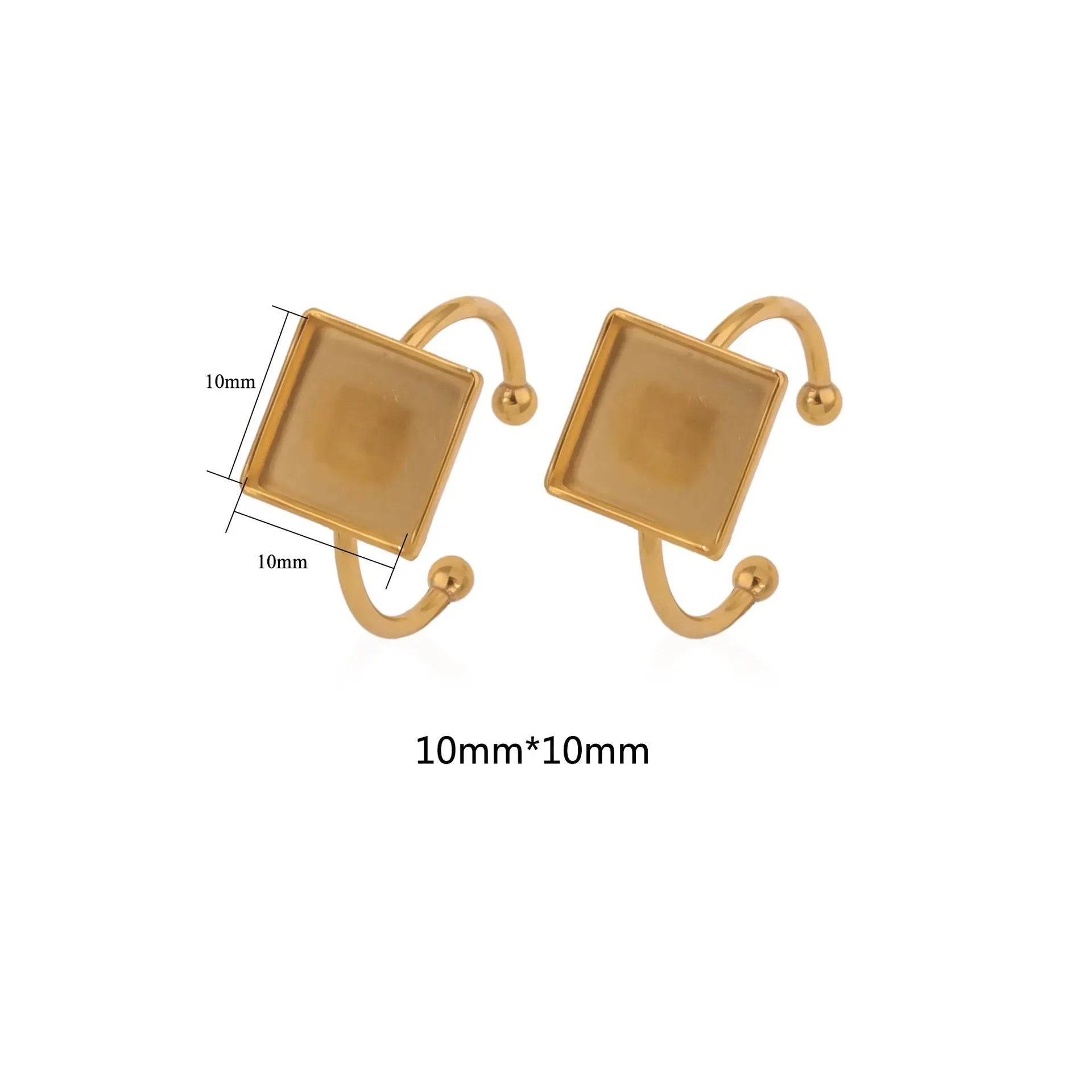 Golden electroplated stainless steel ring setting with totem pattern on ring holder