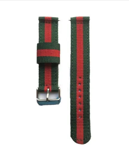Split nylon watchband for Apple Watch in 38-49mm sizes with rainbow and striped colour options