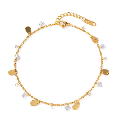 Women's stainless steel anklet with geometric water drop tassel design in JDAW2303012 colour