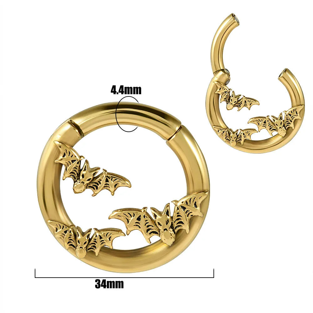 Stainless steel totem pattern earrings in electroplated finishes, showing one of fifteen style variations.