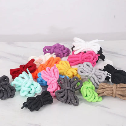 Oval shoelace adapter rope in various colours, showing 1.0cm width and length options for sweatshirts and hats.