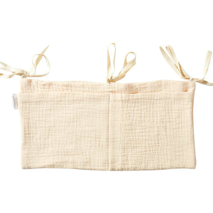 Cotton double layer baby bedside buggy storage bag in selected colour or pattern