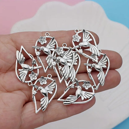 Alloy magpie pendant measuring 3.5cm with electroplated colour P234 finish for DIY jewellery