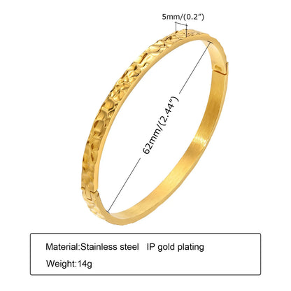 Stainless steel glossy bracelet with drill detail, available in 6mm and 3.9mm widths and multiple colour codes
