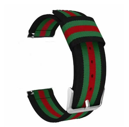 Split nylon watchband for Apple Watch in 38-49mm sizes with rainbow and striped colour options