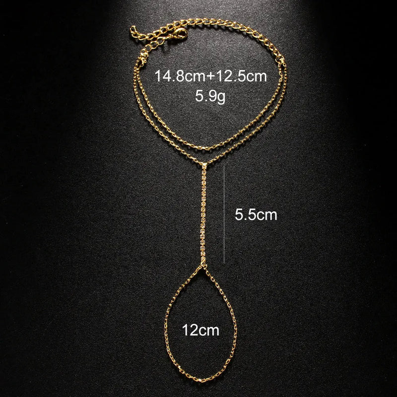 Alloy rhinestone bracelet for women, a geometric ins style fashion jewellery piece with electroplated finish available in silver and gold colour options to complement bohemian and European-inspired accessories
