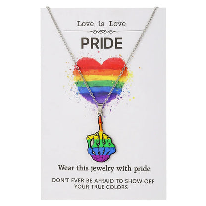 Stainless steel friendship bracelet and necklace set with colour printed inspirational text
