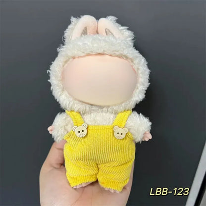 Plastic doll costume for 17cm vinyl figurine with multiple style options and measurement specifications