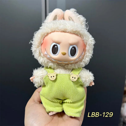 Plastic doll costume for 17cm vinyl figurine with multiple style options and measurement specifications