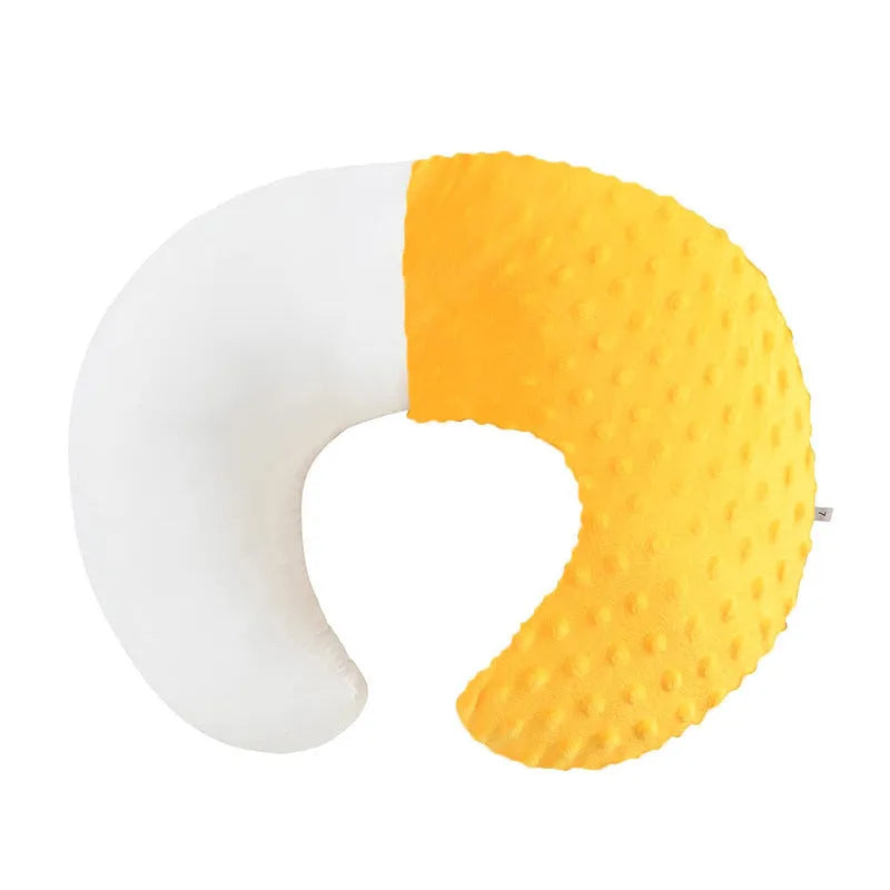 Nursing pillow with integrated milk spill guard in grey colour, showing 45-degree angle and 35cm width for baby support.