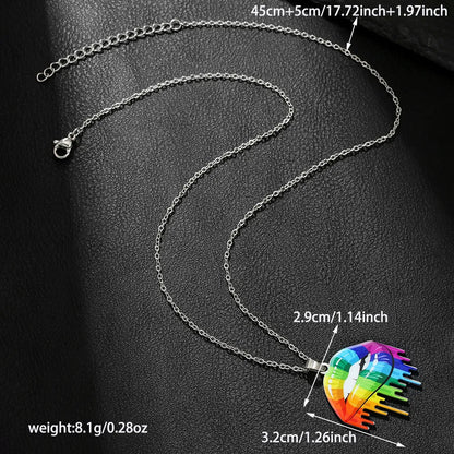 Stainless steel friendship bracelet and necklace set with colour printed inspirational text