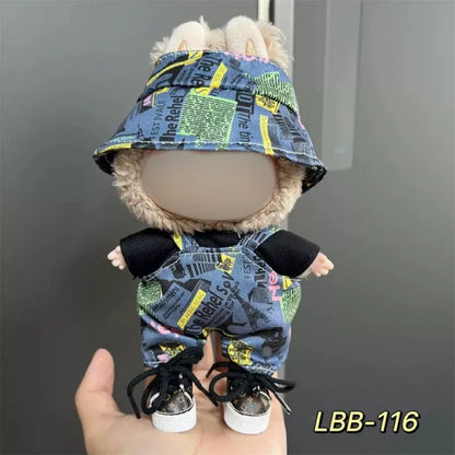 Plastic doll costume for 17cm vinyl figurine with multiple style options and measurement specifications