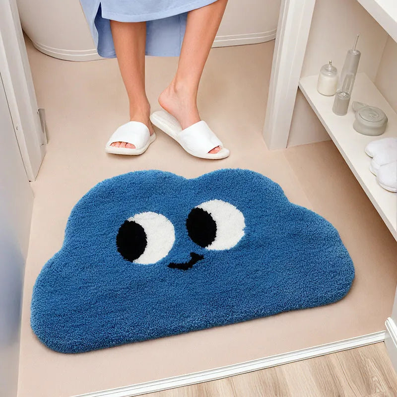 Absorbent bathroom mat with cartoon anime print in Bubur Little Green, size 50x80cm, cashmere-like texture