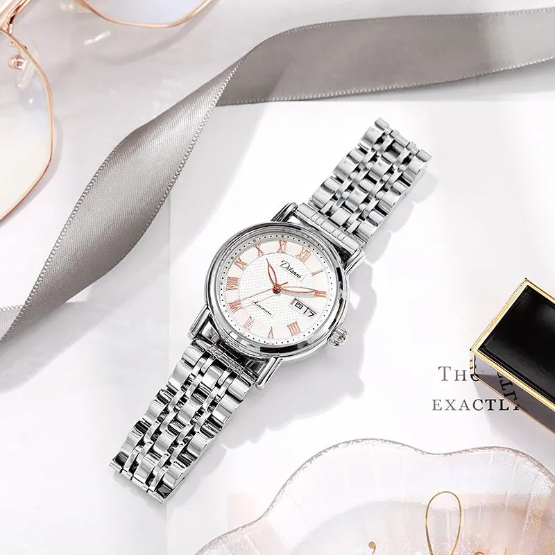 Fashion Trend Automatic Women's Mechanical Watch: 12mm thickness with 13 colour and strap combinations for personalised style and precise timekeeping