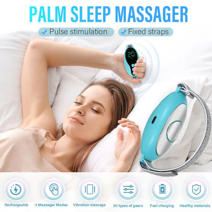 White portable sleep aid device showing dimensions of 80×40×20mm with USB charging port