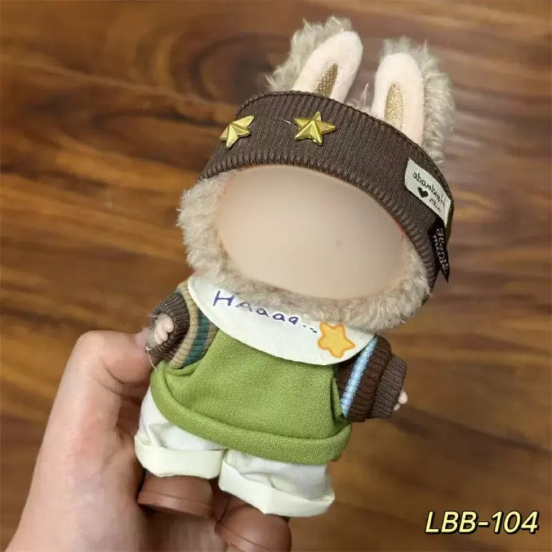 Plastic doll costume for 17cm vinyl figurine with multiple style options and measurement specifications