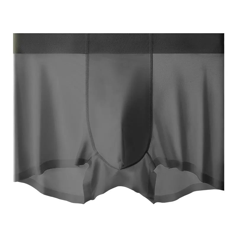 Man wearing bean green Ice Silk shorts with a seamless design and mid-waist fit.