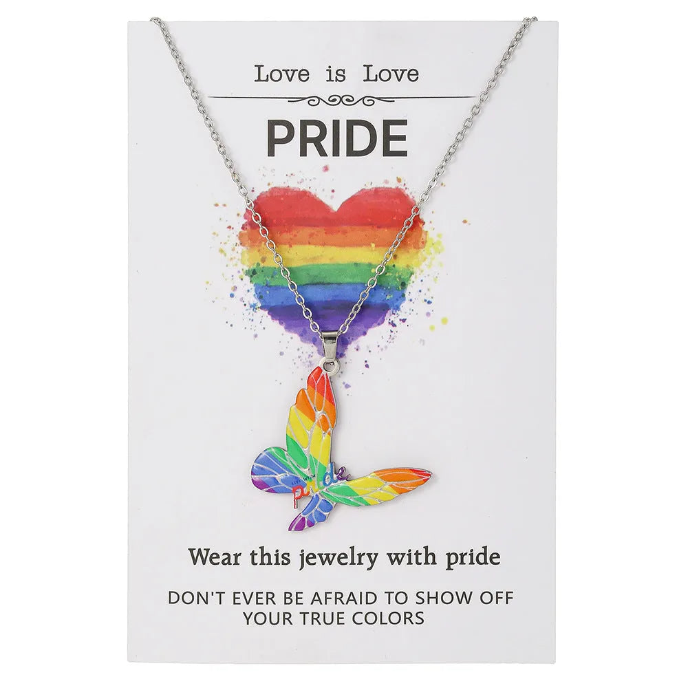 Stainless steel friendship bracelet and necklace set with colour printed inspirational text