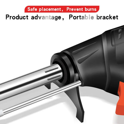 G102 black alloy soldering gun kit with light showing five-piece set and dimensions