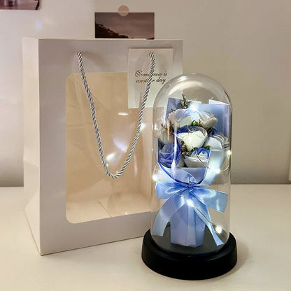 Bionic bouquet artificial flower arrangement in gradient colours for birthday gifts