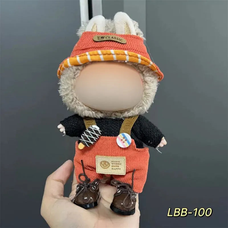 Plastic doll costume for 17cm vinyl figurine with multiple style options and measurement specifications