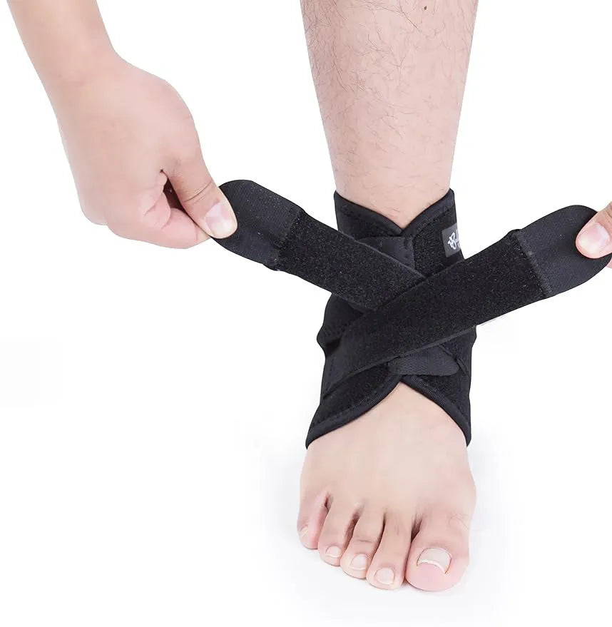 Black sports ankle support brace for basketball football running tennis protection
