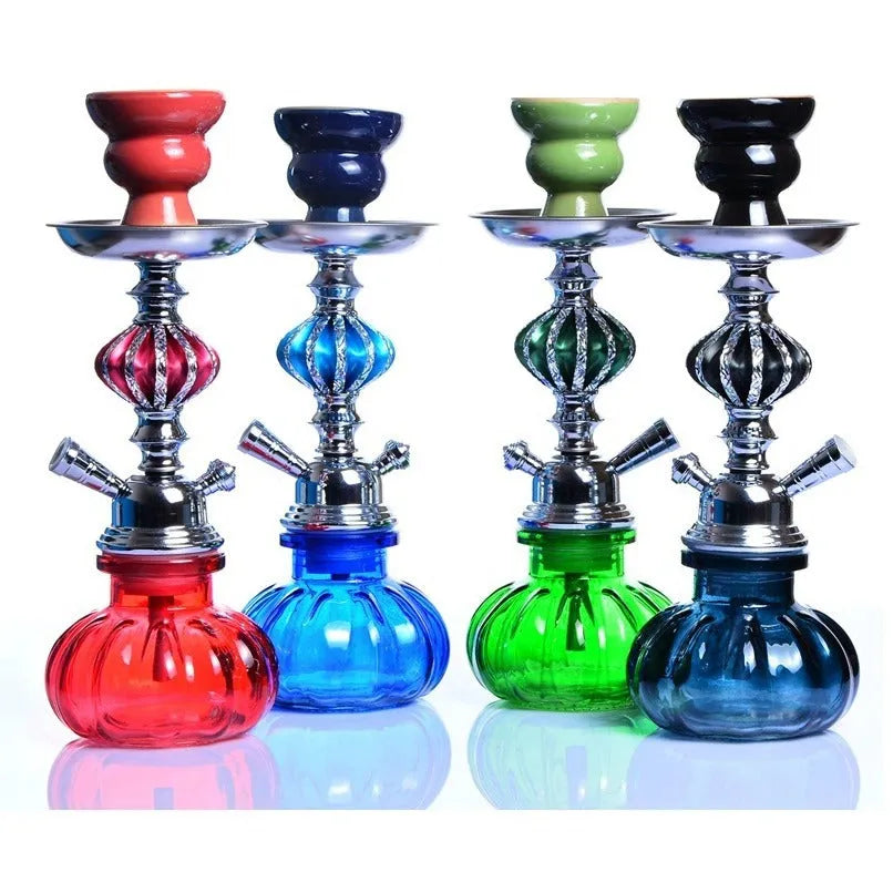 Arab Hookah Factory single tube glass tobacco pot in modern design with square 11.5cm base